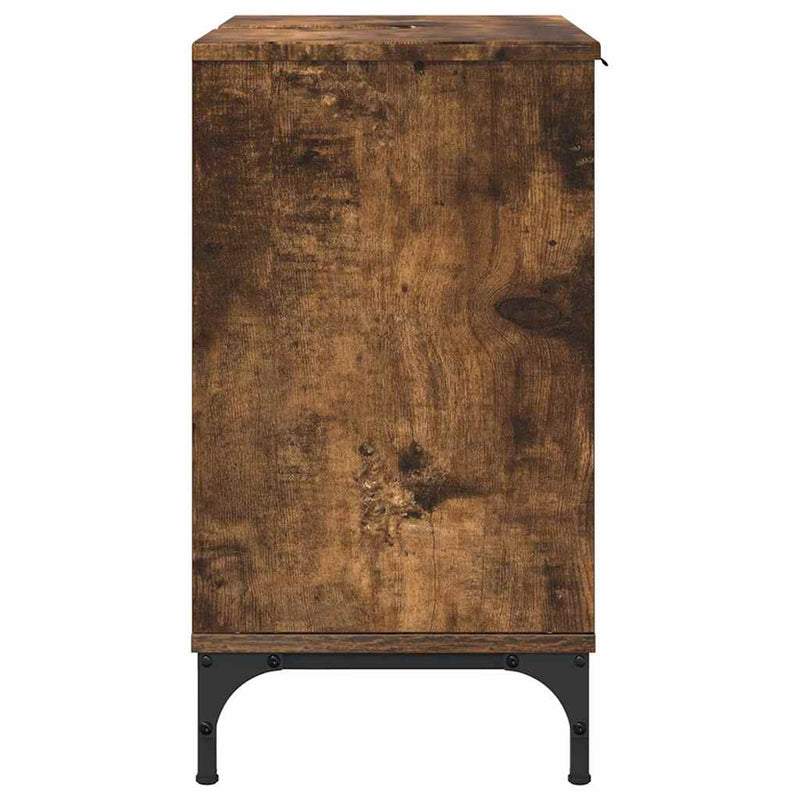 vidaXL Fürdőszobai mosdószekrény Füstölt tölgy 60.5 x 33.5 x 61 cm