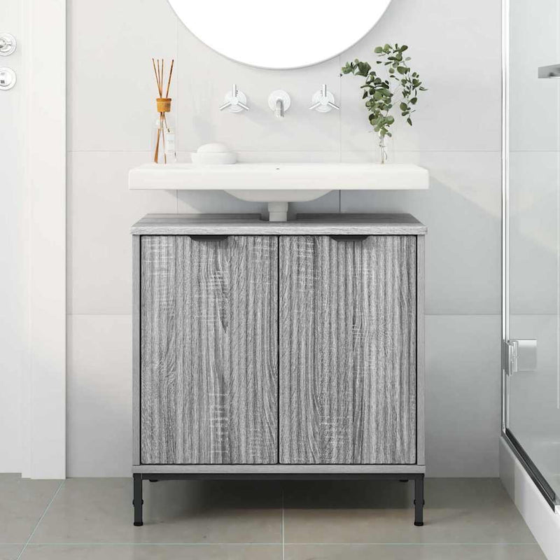 vidaXL Fürdőszobai mosdószekrény Szürke sonoma 60.5 x 33.5 x 61 cm