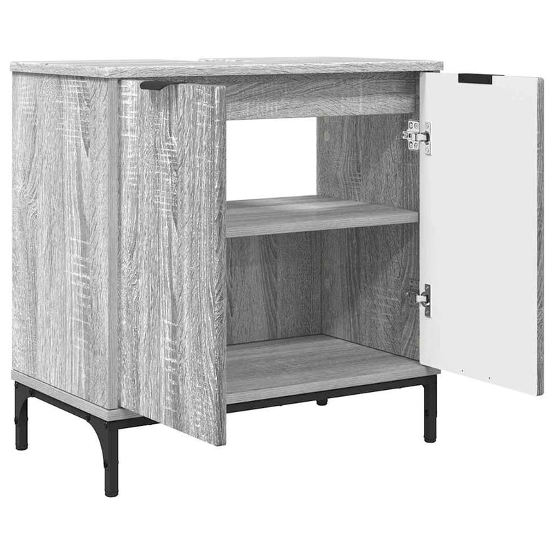 vidaXL Fürdőszobai mosdószekrény Szürke sonoma 60.5 x 33.5 x 61 cm