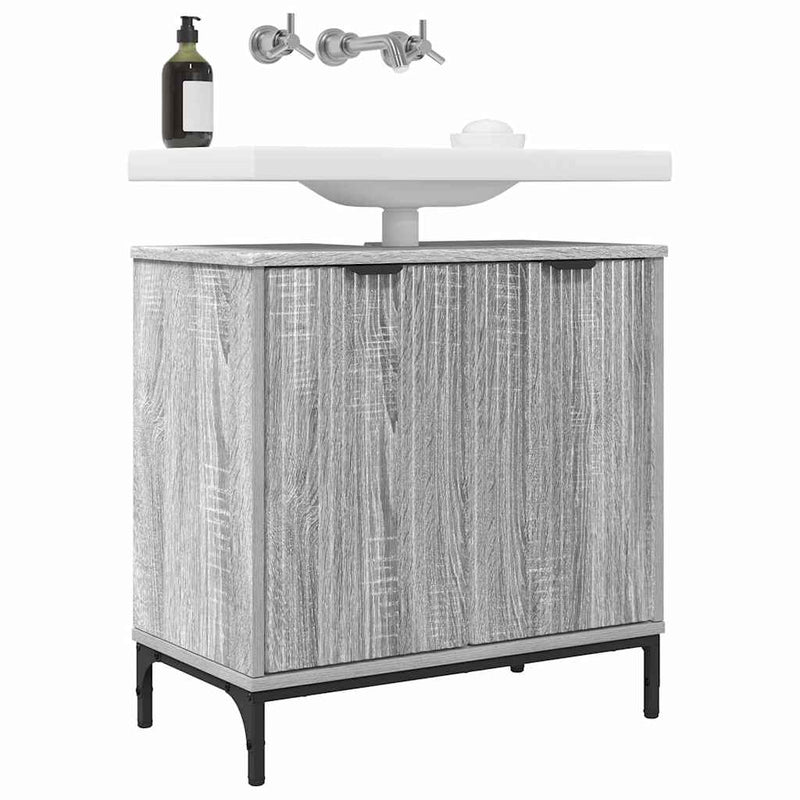 vidaXL Fürdőszobai mosdószekrény Szürke sonoma 60.5 x 33.5 x 61 cm