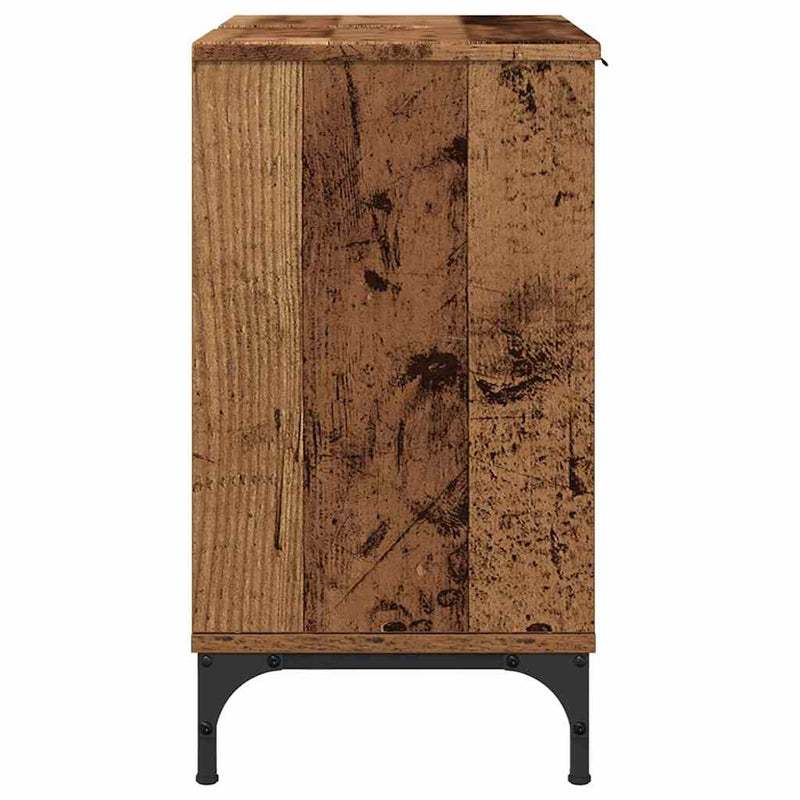 vidaXL Fürdőszobai mosdószekrény Régi fa 60.5 x 33.5 x 61 cm Faanyag