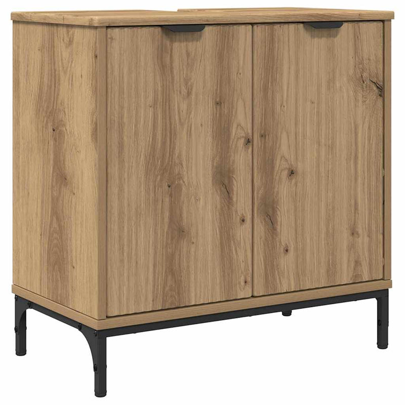 vidaXL Fürdőszobai mosdószekrény kézműves tölgy 60.5 x 33.5 x 61 cm