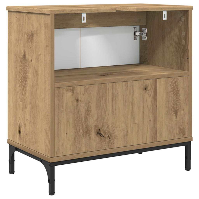 vidaXL Fürdőszobai mosdószekrény kézműves tölgy 60.5 x 33.5 x 61 cm