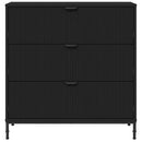 vidaXL Széf fiókkal Fekete 79.5 x 33 x 82 cm Faanyag