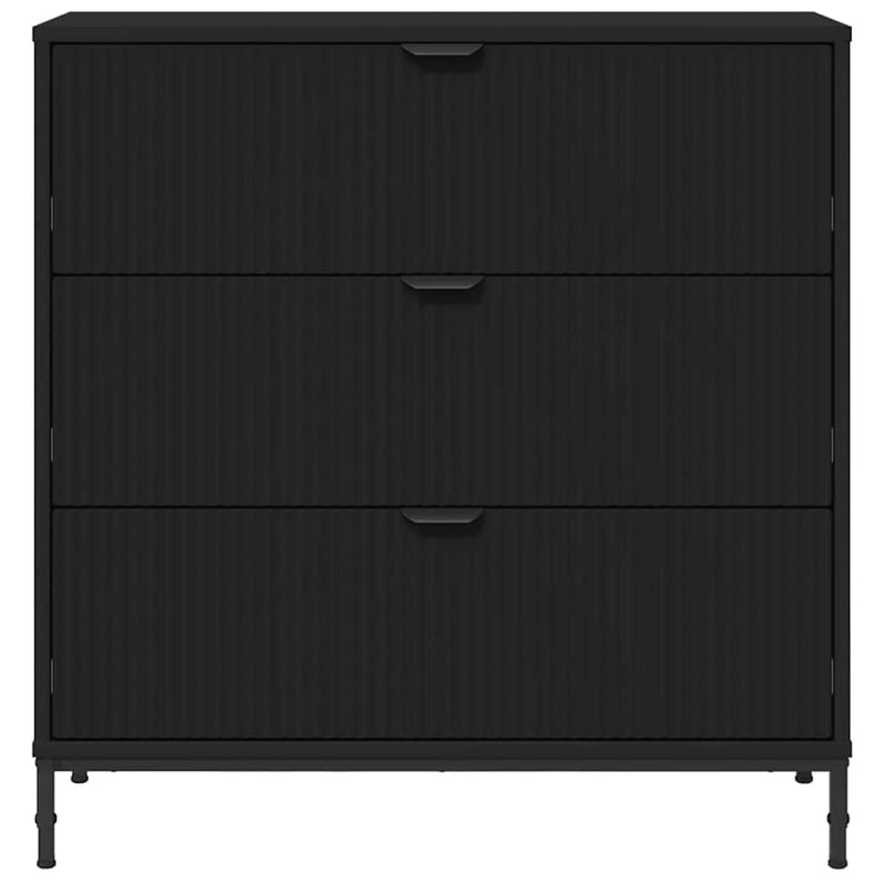 vidaXL Széf fiókkal Fekete 79.5 x 33 x 82 cm Faanyag