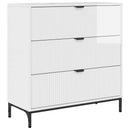 vidaXL Széf fiókkal Magas Fényű Fehér 79,5 x 33 x 82 cm Faanyag