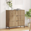 vidaXL Széf fiókkal kézműves tölgy 79.5 x 33 x 82 cm Faanyag