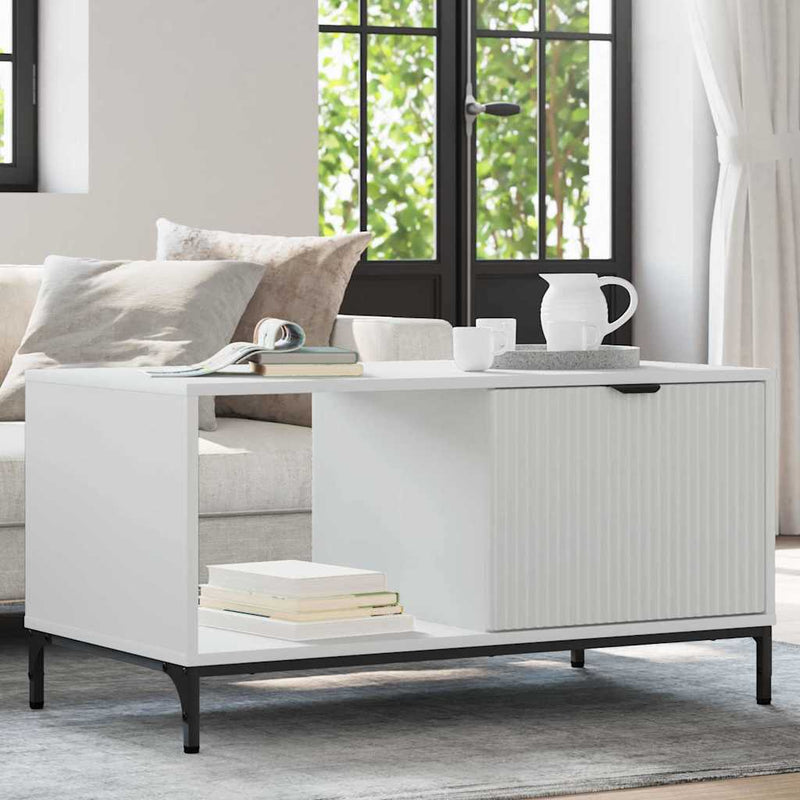vidaXL Dohányzóasztal Fehér 90 x 49 x 46 cm Faanyag
