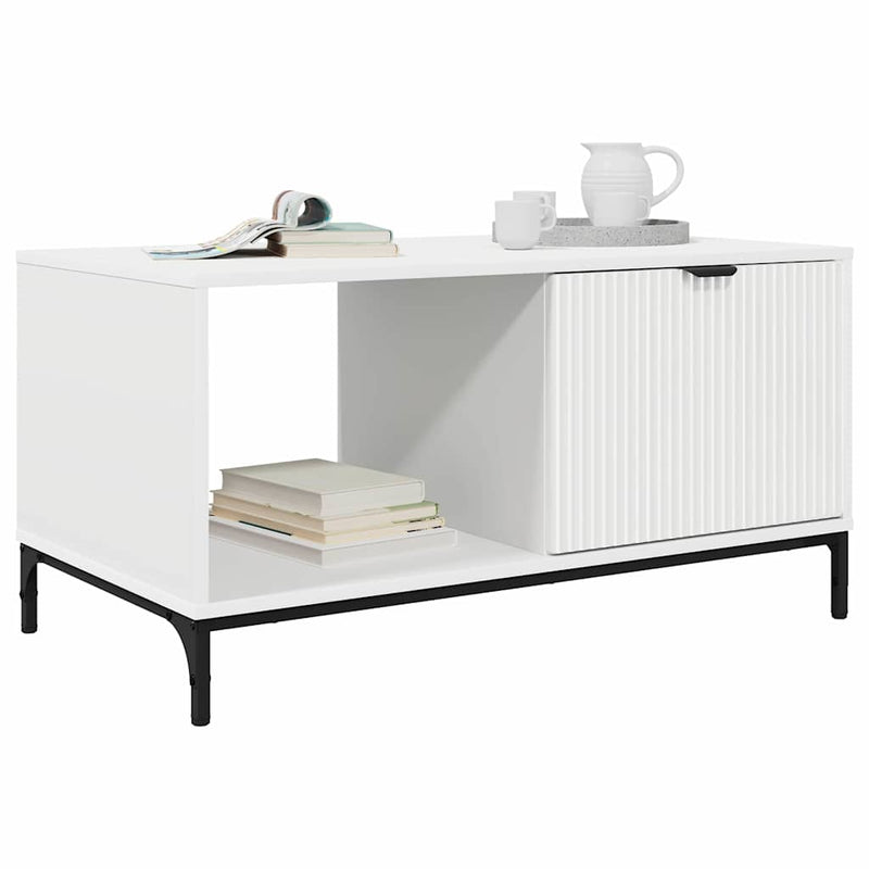 vidaXL Dohányzóasztal Fehér 90 x 49 x 46 cm Faanyag