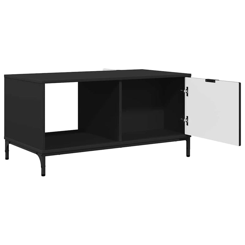 vidaXL Dohányzóasztal Fekete 90 x 49 x 46 cm Faanyag