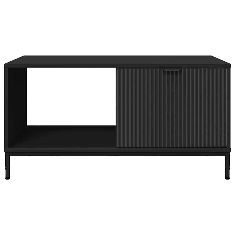 vidaXL Dohányzóasztal Fekete 90 x 49 x 46 cm Faanyag