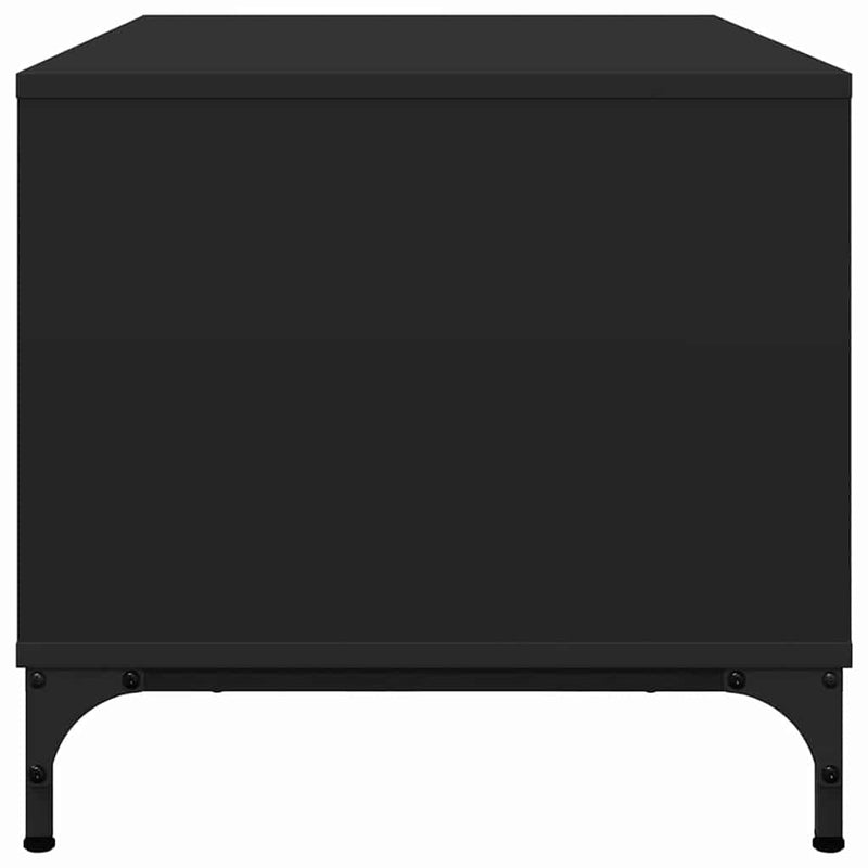 vidaXL Dohányzóasztal Fekete 90 x 49 x 46 cm Faanyag
