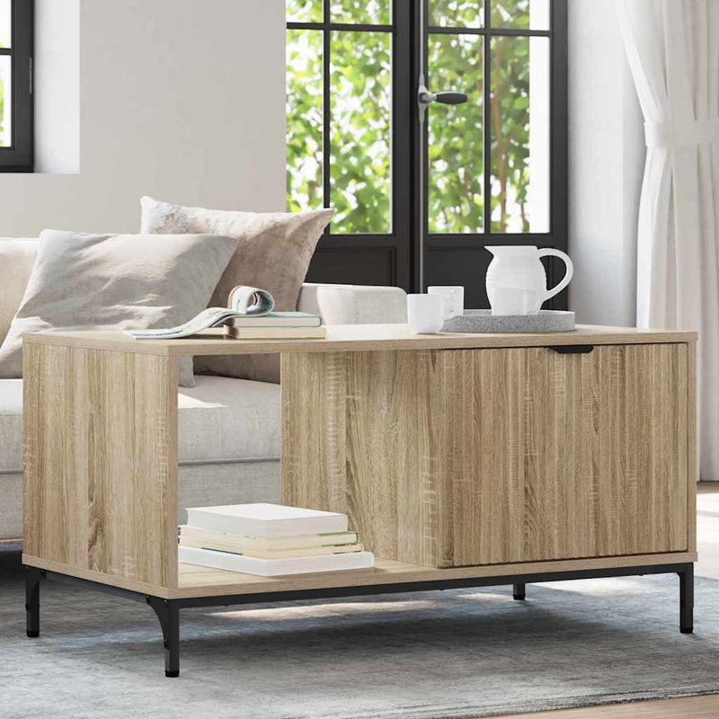 vidaXL Dohányzóasztal sonoma tölgy 90 x 49 x 46 cm Faanyag