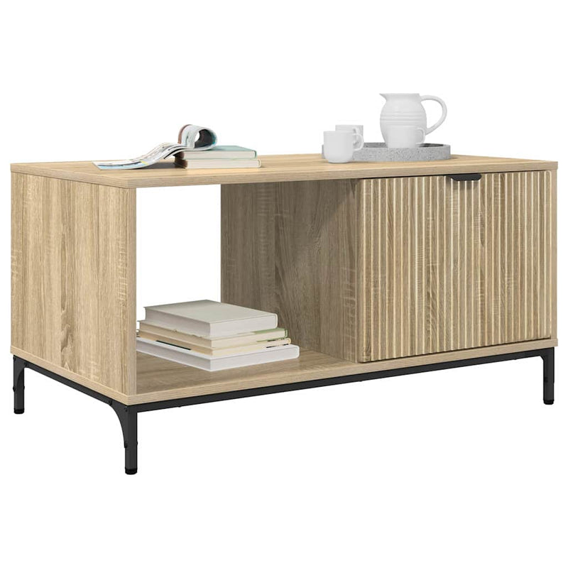 vidaXL Dohányzóasztal sonoma tölgy 90 x 49 x 46 cm Faanyag