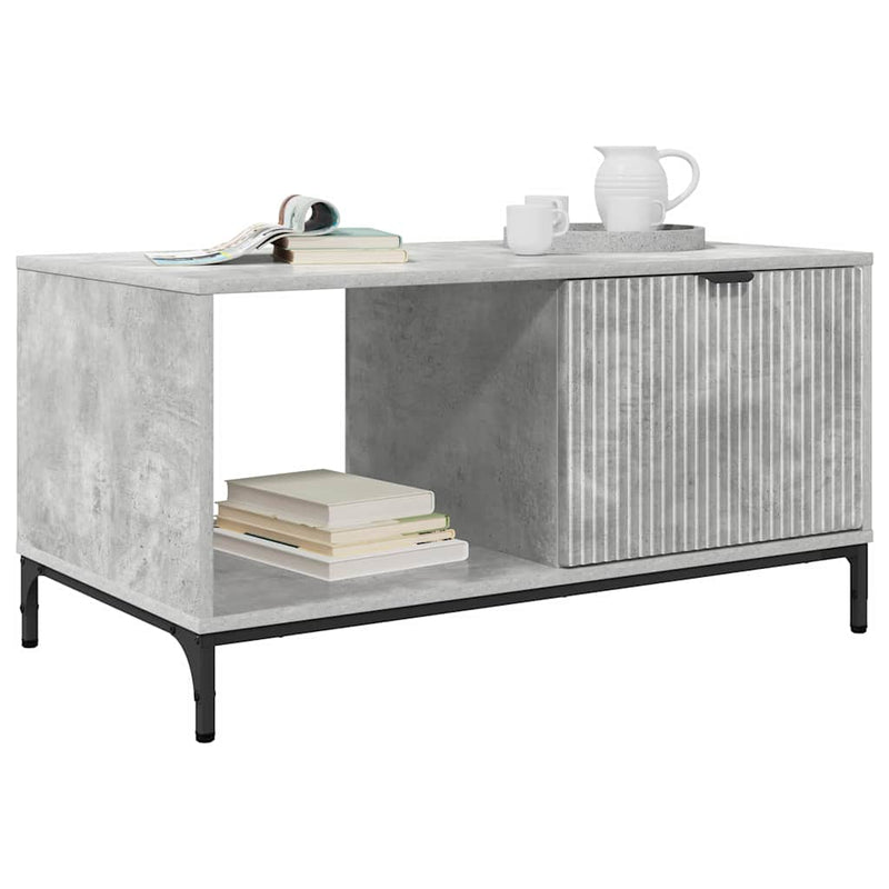 vidaXL Dohányzóasztal Beton szürke 90 x 49 x 46 cm Faanyag