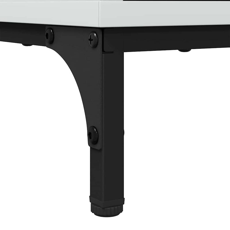 vidaXL Dohányzóasztal Magasfényű fehér 90 x 49 x 46 cm Faanyag