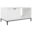 vidaXL Dohányzóasztal Magasfényű fehér 90 x 49 x 46 cm Faanyag