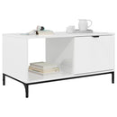 vidaXL Dohányzóasztal Magasfényű fehér 90 x 49 x 46 cm Faanyag