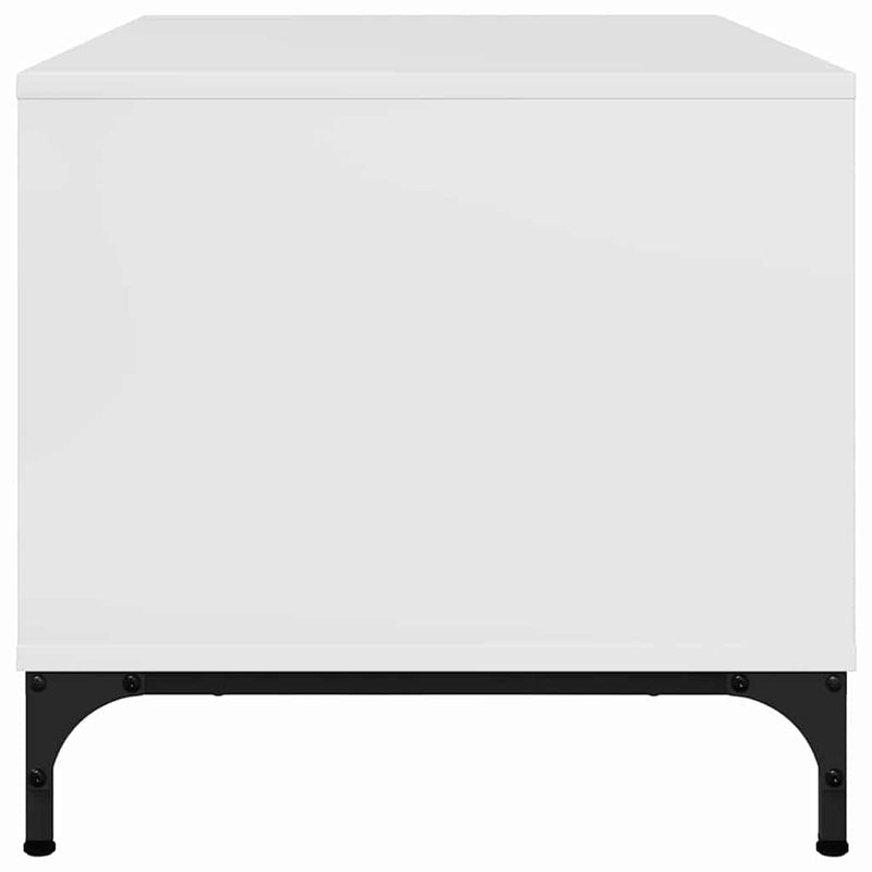 vidaXL Dohányzóasztal Magasfényű fehér 90 x 49 x 46 cm Faanyag