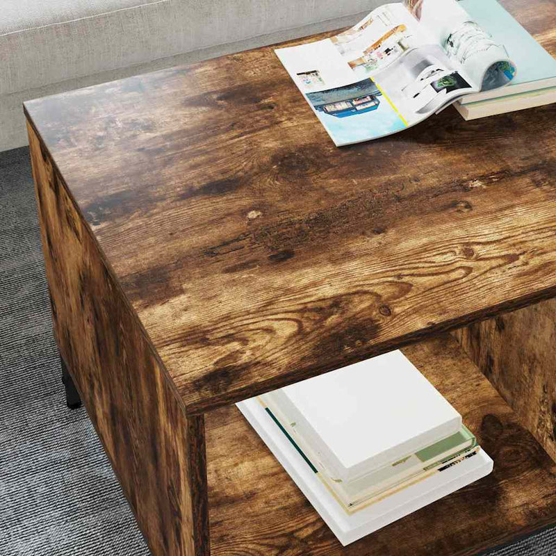 vidaXL Dohányzóasztal Füstölt tölgy 90 x 49 x 46 cm Faanyag