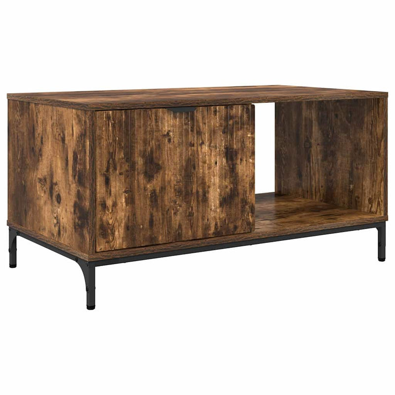 vidaXL Dohányzóasztal Füstölt tölgy 90 x 49 x 46 cm Faanyag