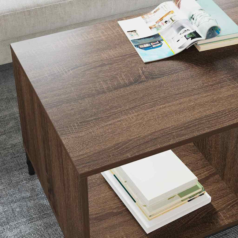 vidaXL Dohányzóasztal barna tölgy 90 x 49 x 46 cm Faanyag