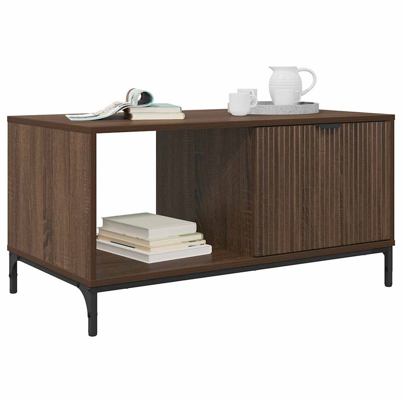vidaXL Dohányzóasztal barna tölgy 90 x 49 x 46 cm Faanyag
