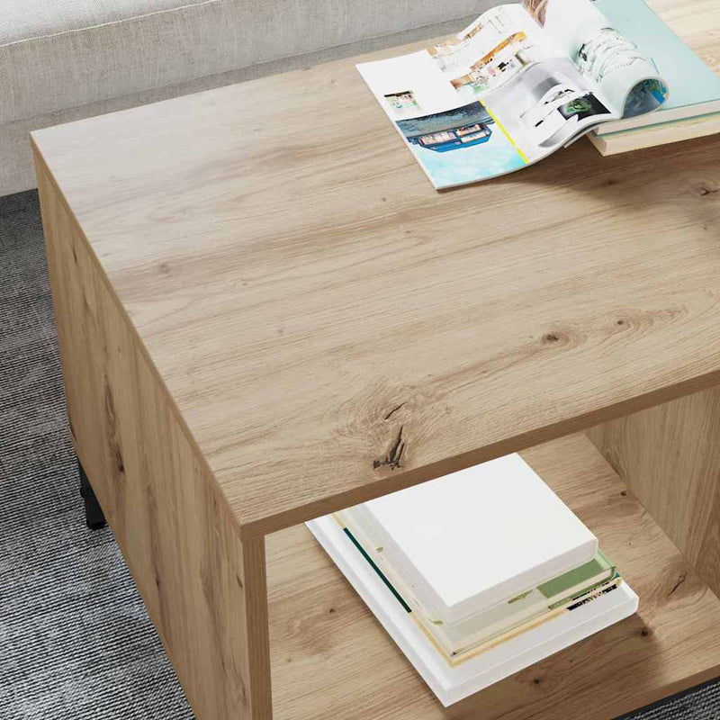 vidaXL Dohányzóasztal kézműves tölgy 90 x 49 x 46 cm Faanyag