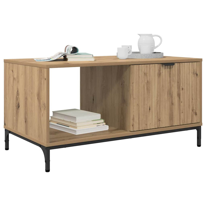 vidaXL Dohányzóasztal kézműves tölgy 90 x 49 x 46 cm Faanyag