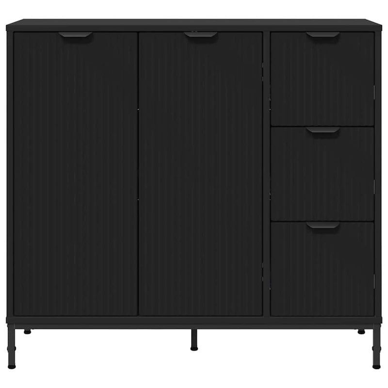 vidaXL Széf fiókkal Fekete 89.5 x 33 x 82 cm Faanyag