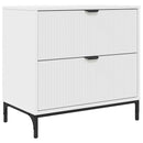 vidaXL Éjjeli asztal fiókkal Fehér 63.5 x 36 x 61 cm Faanyag
