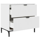 vidaXL Éjjeli asztal fiókkal Fehér 63.5 x 36 x 61 cm Faanyag