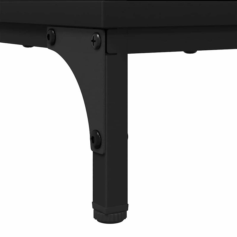 vidaXL Éjjeli asztal fiókkal Fekete 63.5 x 36 x 61 cm Faanyag