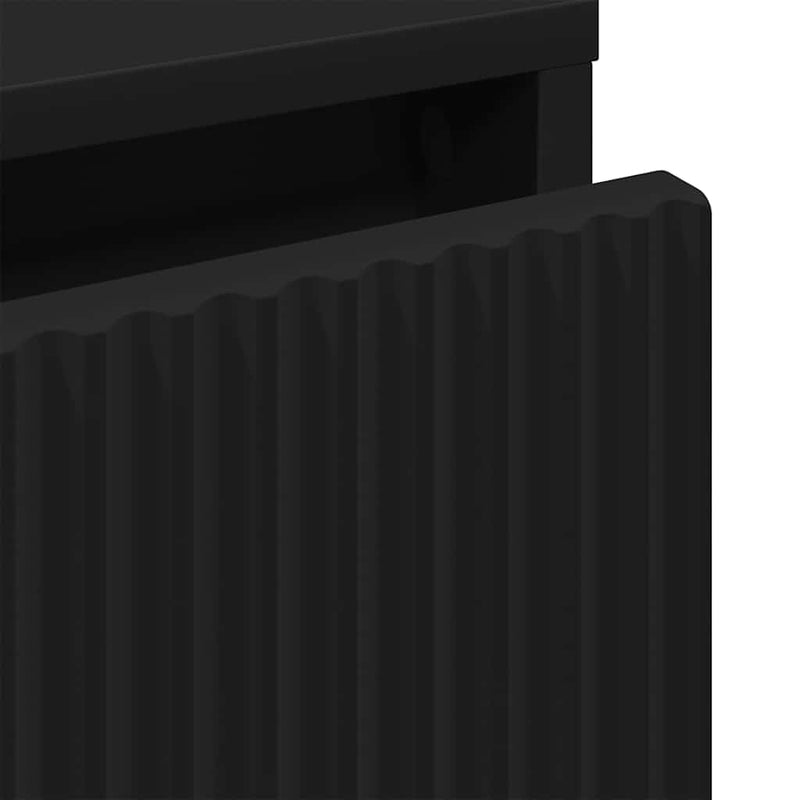 vidaXL Éjjeli asztal fiókkal Fekete 63.5 x 36 x 61 cm Faanyag