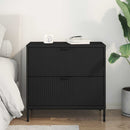 vidaXL Éjjeli asztal fiókkal Fekete 63.5 x 36 x 61 cm Faanyag