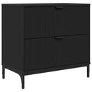 vidaXL Éjjeli asztal fiókkal Fekete 63.5 x 36 x 61 cm Faanyag