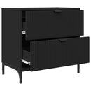 vidaXL Éjjeli asztal fiókkal Fekete 63.5 x 36 x 61 cm Faanyag