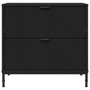 vidaXL Éjjeli asztal fiókkal Fekete 63.5 x 36 x 61 cm Faanyag