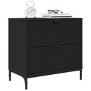 vidaXL Éjjeli asztal fiókkal Fekete 63.5 x 36 x 61 cm Faanyag