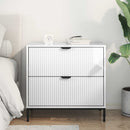 vidaXL Éjjeli asztal Magasfényű fehér 63.5 x 36 x 61 cm Faanyag