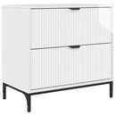 vidaXL Éjjeli asztal Magasfényű fehér 63.5 x 36 x 61 cm Faanyag