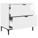 vidaXL Éjjeli asztal Magasfényű fehér 63.5 x 36 x 61 cm Faanyag