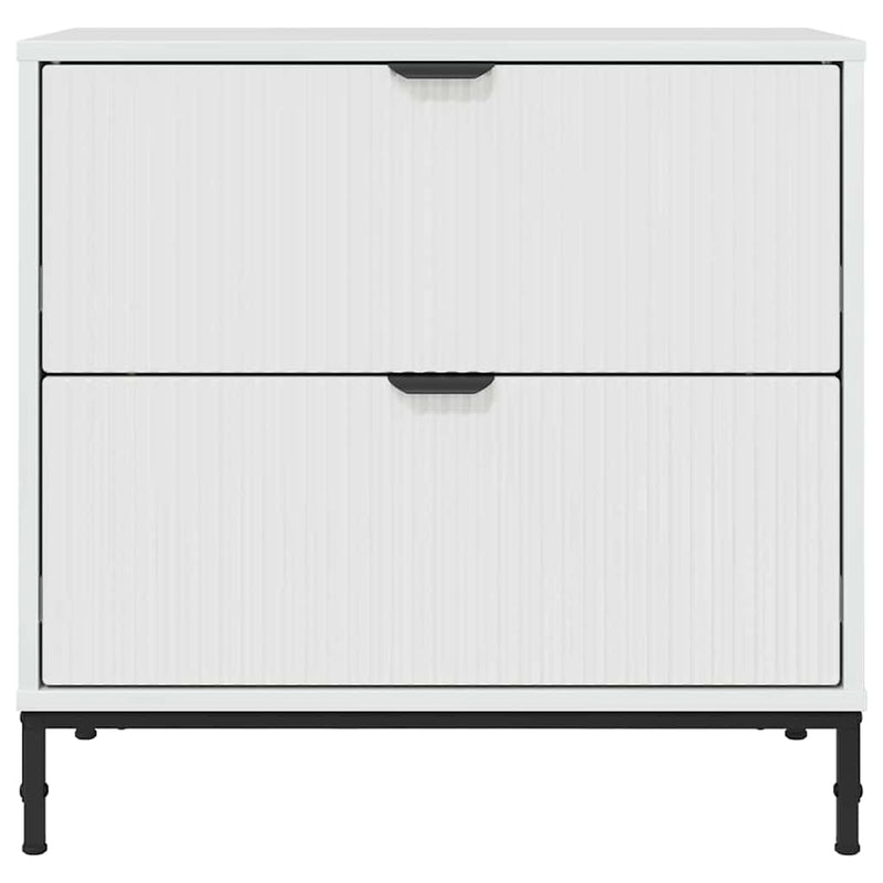 vidaXL Éjjeli asztal Magasfényű fehér 63.5 x 36 x 61 cm Faanyag