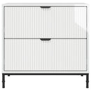 vidaXL Éjjeli asztal Magasfényű fehér 63.5 x 36 x 61 cm Faanyag
