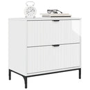 vidaXL Éjjeli asztal Magasfényű fehér 63.5 x 36 x 61 cm Faanyag