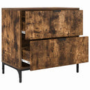 vidaXL Éjjeli asztal fiókkal Füstölt tölgy 63.5 x 36 x 61 cm Faanyag