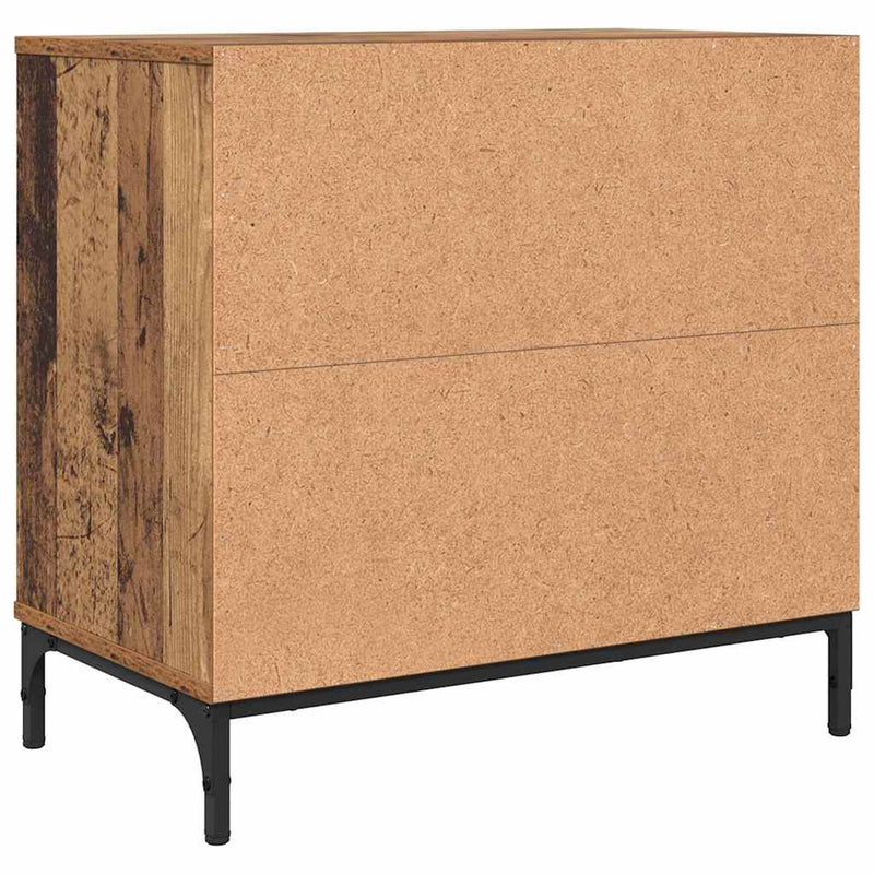 vidaXL Éjjeli asztal fiókkal Régi fa 63.5 x 36 x 61 cm Faanyag