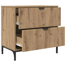 vidaXL Éjjeli asztal fiókkal kézműves tölgy 63.5 x 36 x 61 cm Faanyag