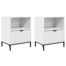 vidaXL Éjjeliszekrények fiókkal 2 pcs Fehér 49 x 36 x 61 cm Faanyag