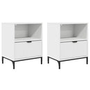 vidaXL Éjjeliszekrény fiókkal 2 pcs Fehér 49 x 36 x 61 cm Faanyag